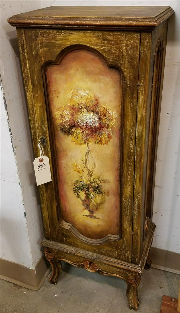 PTD. 1 DOOR CABINET, 38"H X 14.5"W X 9"D: PTD. 1 DOOR CABINET, 38"H X 14.5"W X 9"D