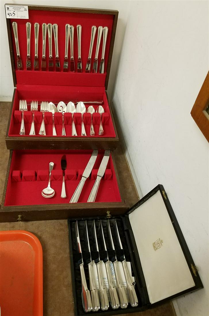 BX. 66PC. ONEIDA SILVERPLATE FLATWARE + BX'D SET KIRK + (1 of 7)