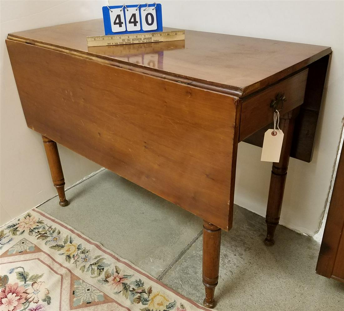 SHERATON CHERRY 1 DRAWER DROP LEAF TABLE, 29.5"H X 39"W (1 of 2)