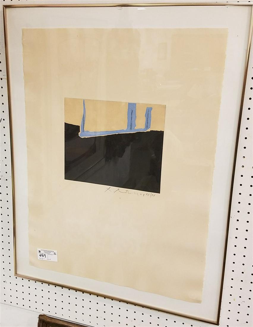 FRAMED TEMPRA ABSTRACT, PENCIL SGND. 29.75" X 20.25" (1 of 4)