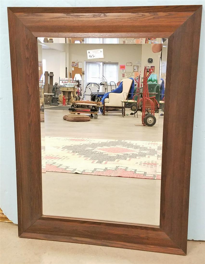 OAK FRAMED BEVELLED MIRROR, 46" X 34" (1 of 1)