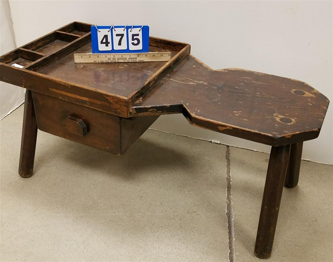 COBBLER'S BENCH. 16"H X 3'W X 17"D (1 of 3)