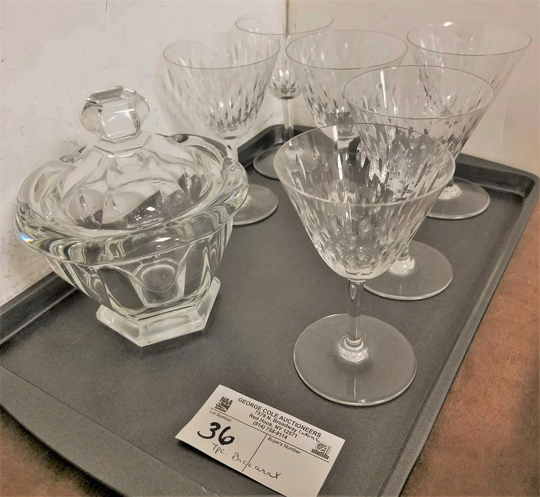 TRAY 6 BACCARAT STEMWARE + COVERED JAR (1 of 1)
