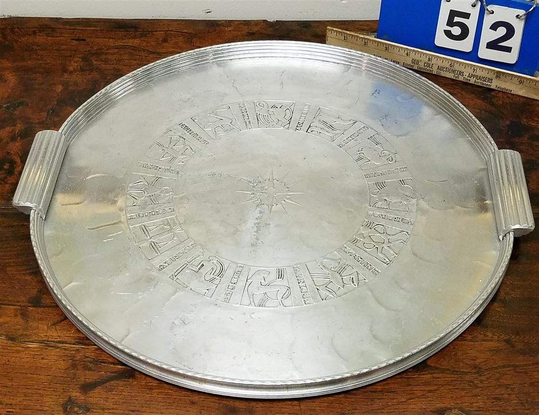 ARTHUR ARMOUR MID CENTURY ALUMINUM ZODIAC SERVING TRAY, (1 of 4)