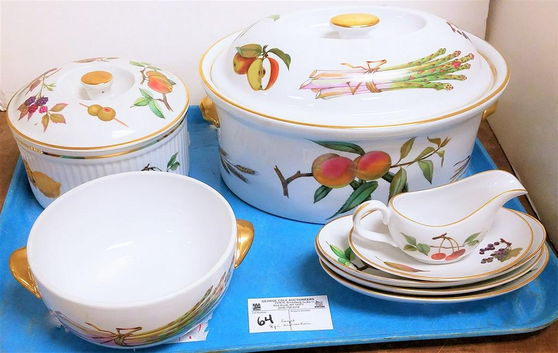 TRAY 8PC. ROYAL WORCESTER EVESHAM-COVERED CASSEROLE 7"H (1 of 4)