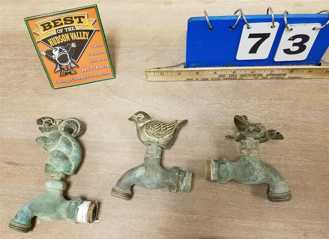 TRAY 3 BRONZE FIGURAL FAUCETS (1 of 2)