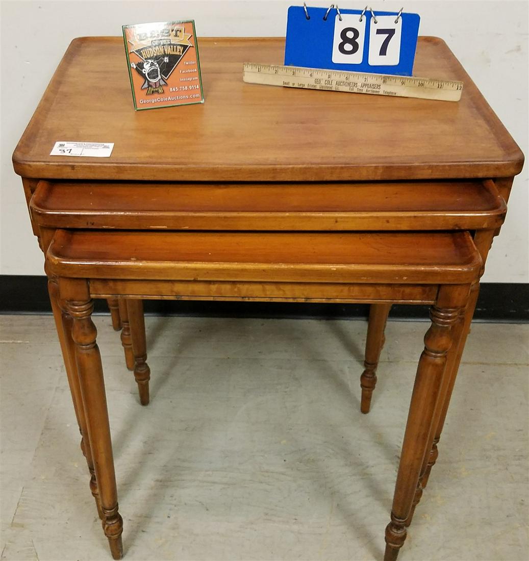 BRANDT MAPLE NEST 3 TABLES, 24"H X 24"W X 18.5"D: BRANDT MAPLE NEST 3 TABLES, 24"H X 24"W X 18.5"D