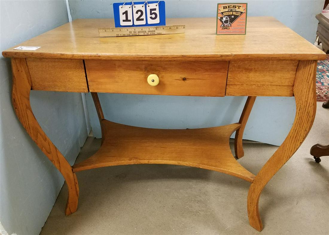 OAK 1 DRAWER LIBRARY TABLE, 29"H X 36"W X 24"D (1 of 4)