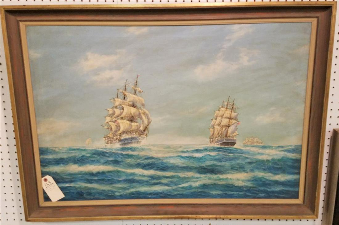 FRAMED O/C YANKEE WHALERS SGND. J. ARNOLD, 24" X 36" (1 of 3)