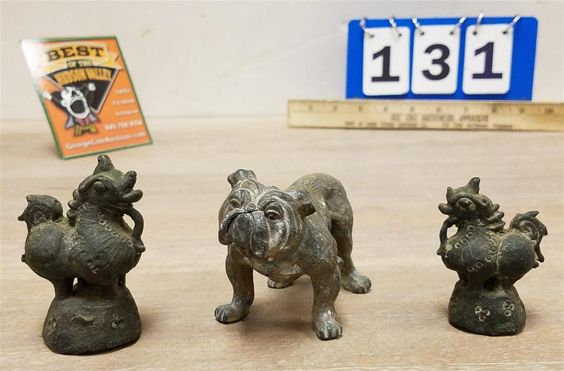 TRAY 2 CHINESE BRONZE OPIUM WEIGHTS 3: + 2.5" + WHITE (1 of 4)