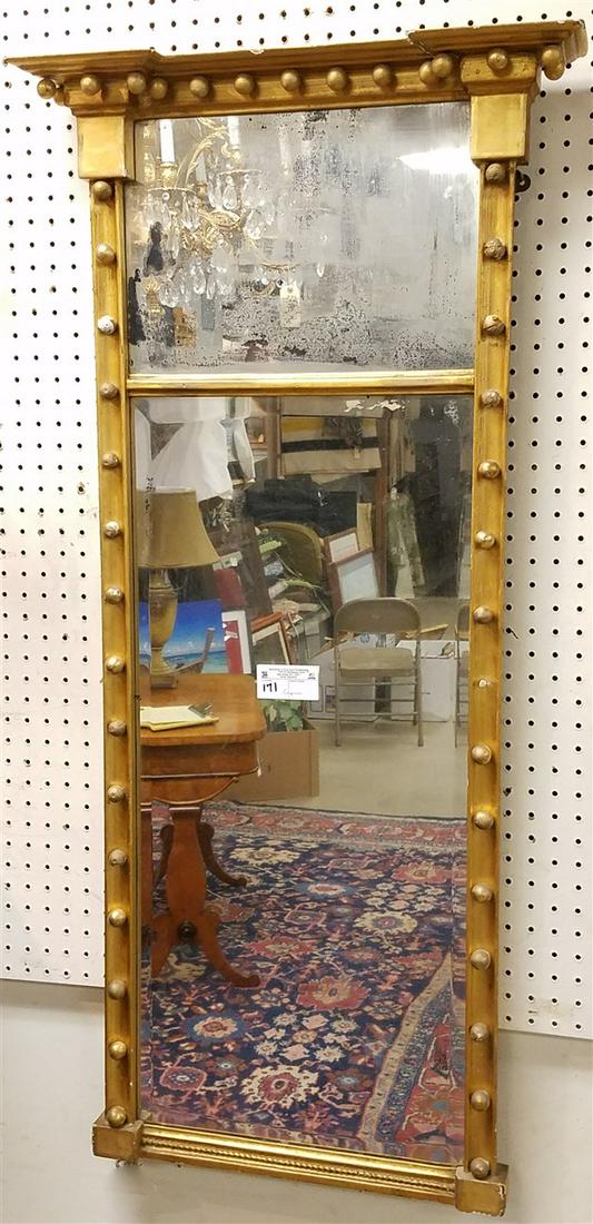 EMPIRE GILT WOOD FRAMED 2 PART MIRROR, 48.5" X 23.5" (1 of 2)