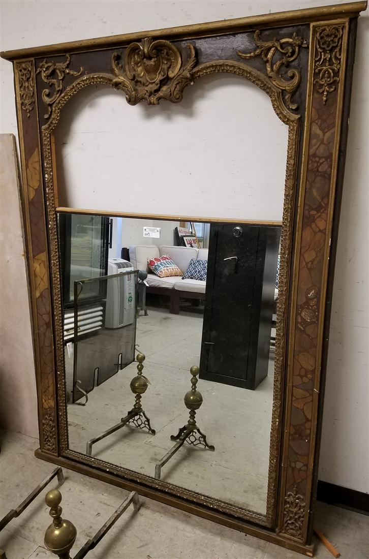 c.1900 OVER MANTLE MIRROR, 72.5"H X 55"W (1 of 2)