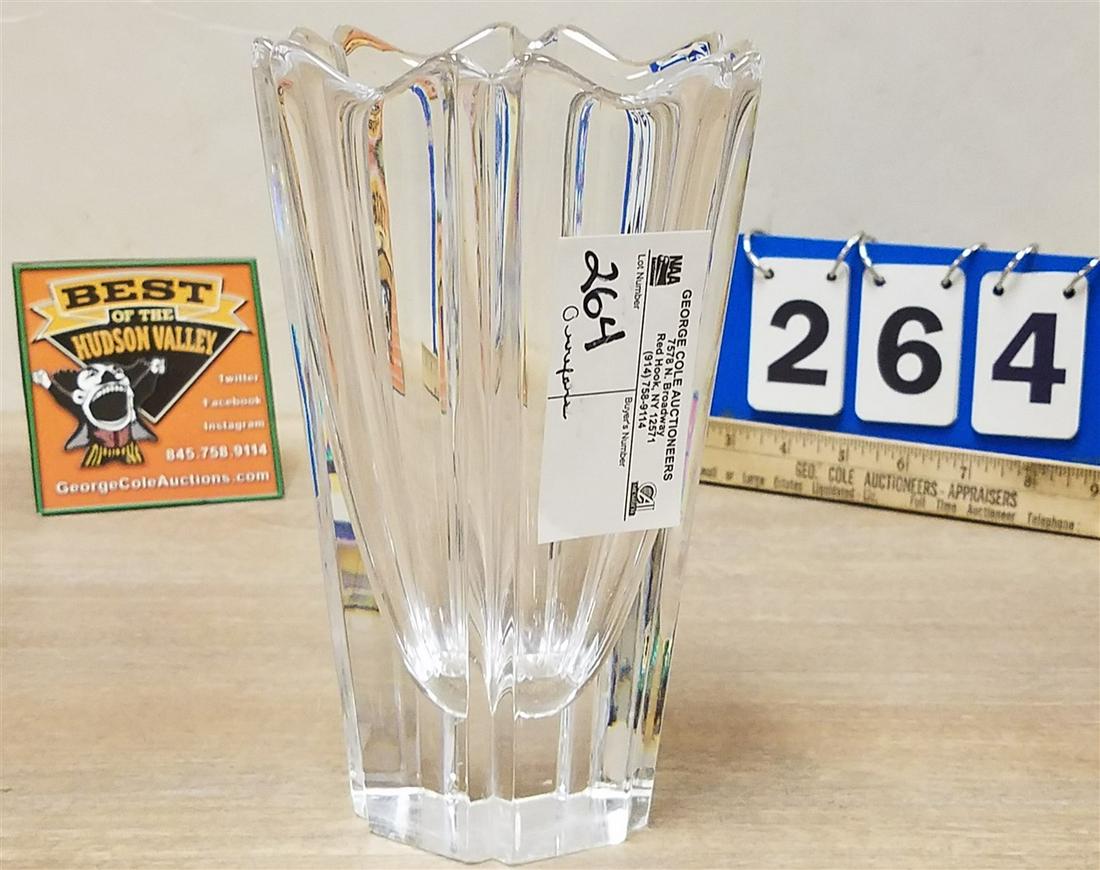 ORREFORS CRYSTAL VASE, 7.75" (1 of 3)