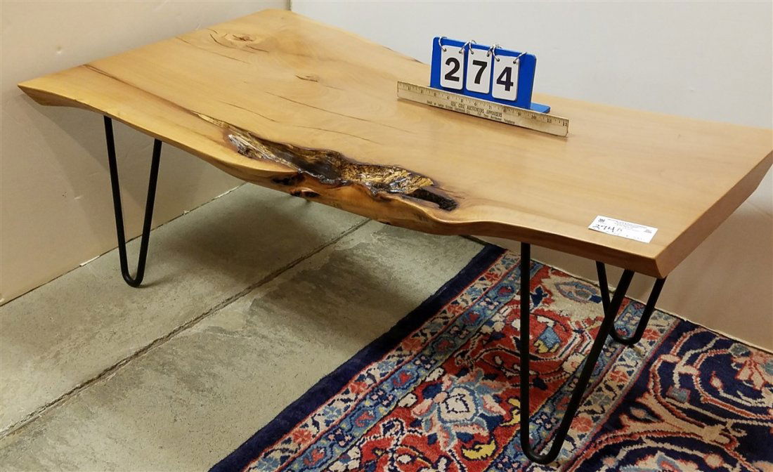 URBAN HARDWOODS MODERN SLAB TOP WROUGHT BASE COFFEE (1 of 4)