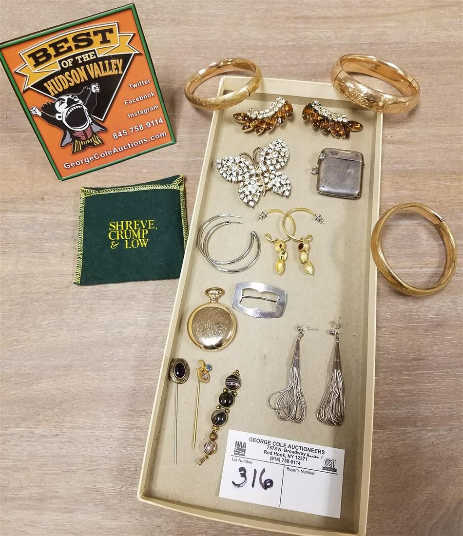 LOT VINTAGE JEWELRY-LADIES GOLD FILLED POCKET WATCH, 3 (1 of 1)