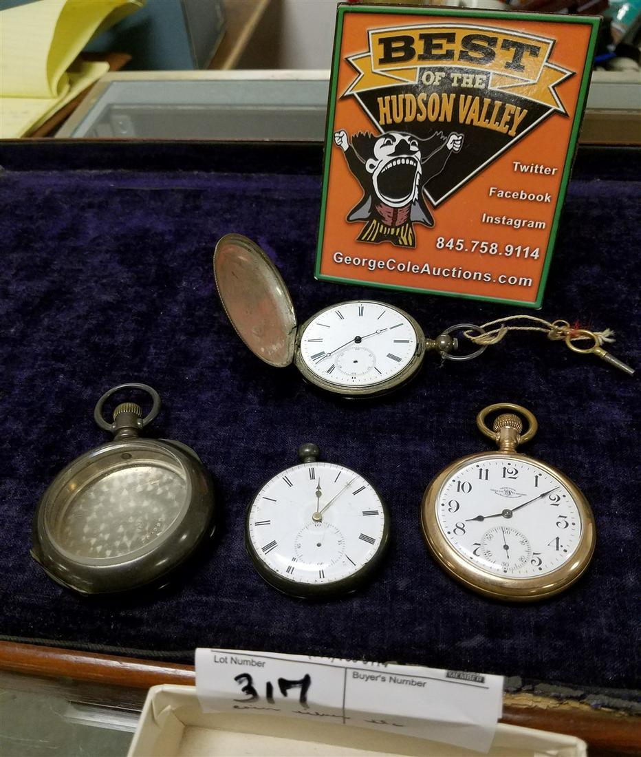 LOT POCKET WATCHES GF BALL WATCH CO.-WORKING, COIN: LOT POCKET WATCHES GF BALL WATCH CO.-WORKING, COIN SILVER, COIN SILVER CASE