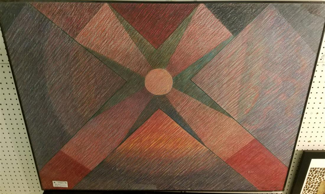 FRAMED MULTI MEDIA ABSTRACT SGND, C. LAMOT, 3' X 4' (1 of 3)