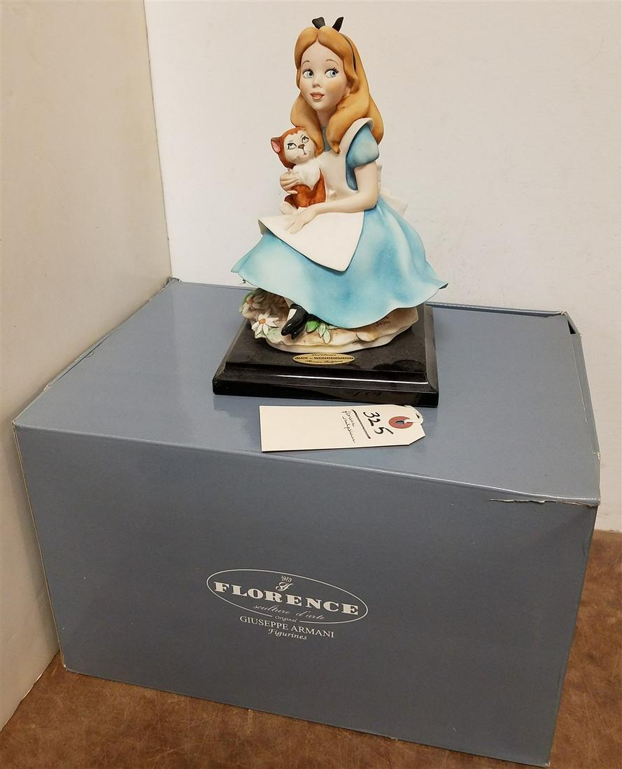 FLORENCE SCULPTURES ALICE IN WONDERLAND 9" W/ BX: FLORENCE SCULPTURES ALICE IN WONDERLAND 9" W/ BX GUISEPPE ARMANI DESIGN