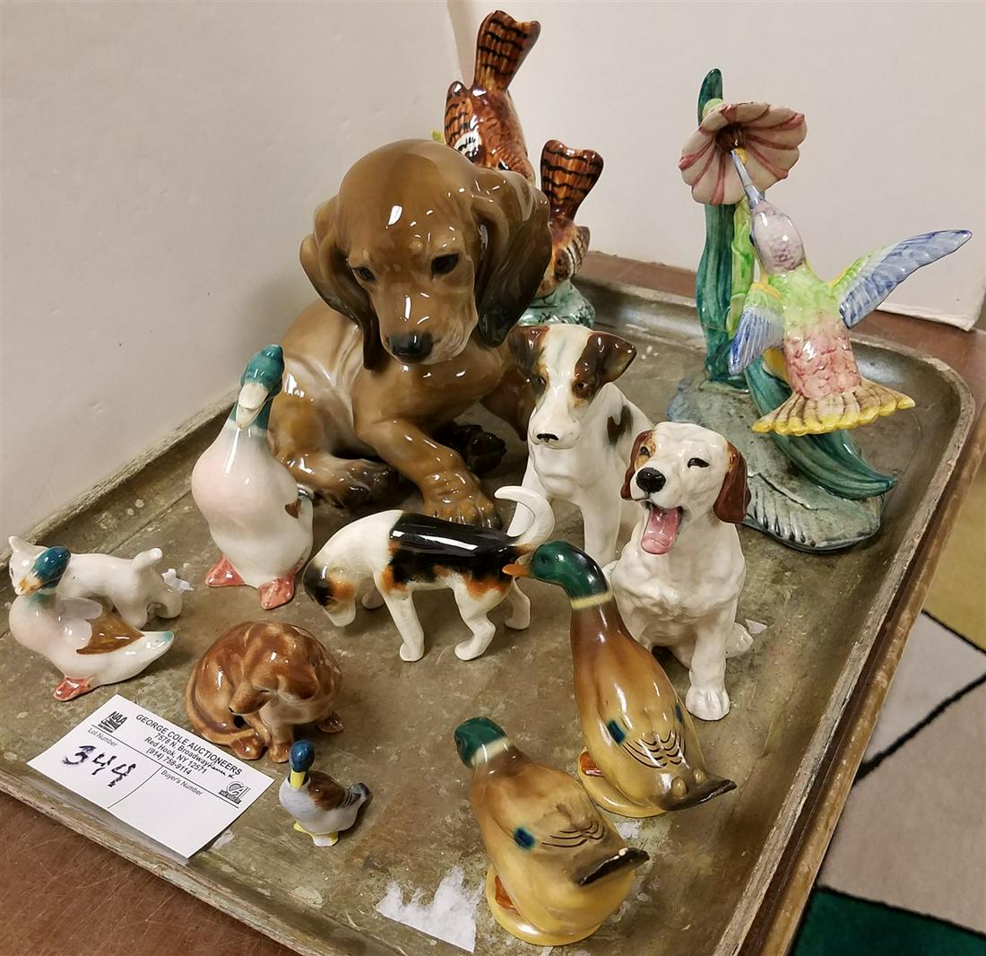 TRAY 13 PORCELAIN ANIMAL FIGURINES, ROSENTHAL DACHSHUND (1 of 8)