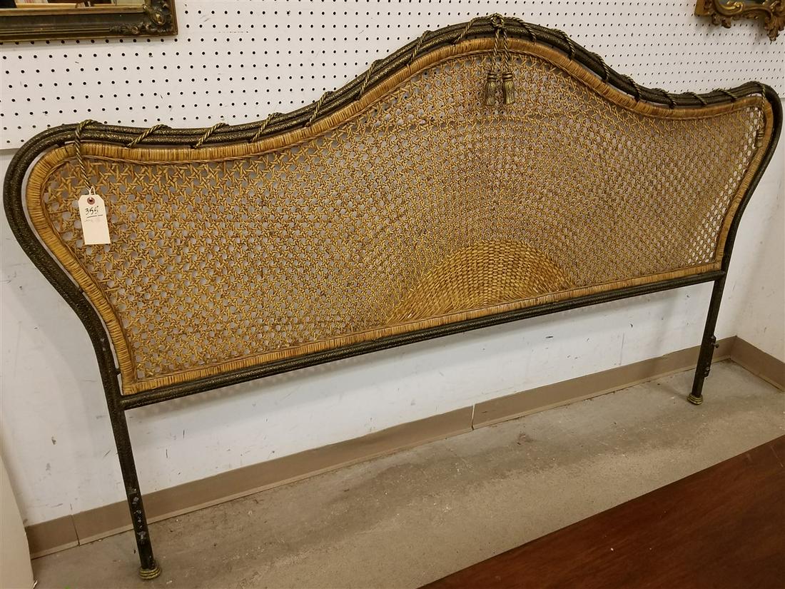 KING METAL FRAME W/ WICKER BACK 51.5"H: KING METAL FRAME W/ WICKER BACK 51.5"H