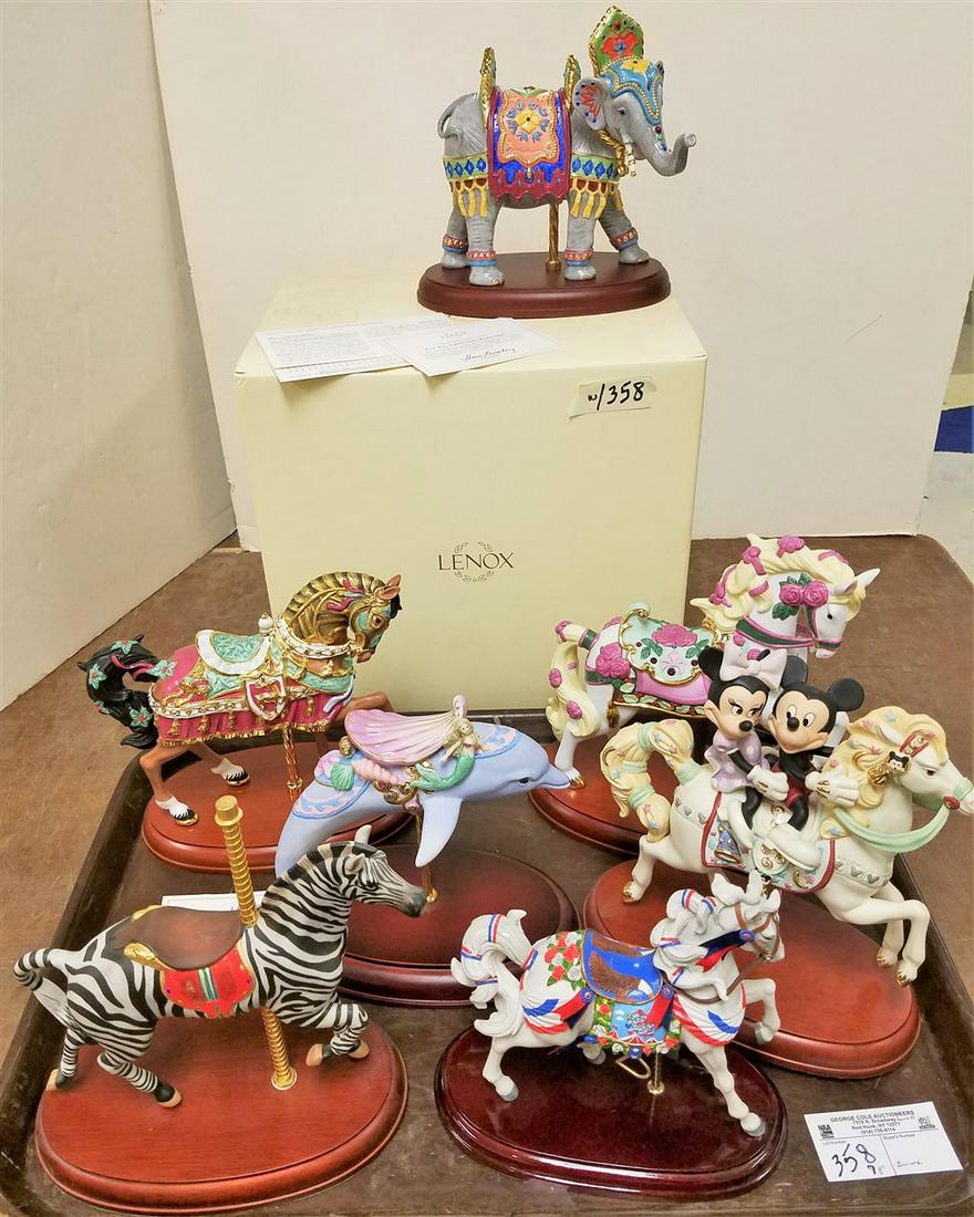 TRAY 7 LENOX CAROUSEL FIGURES INCL. THE RAJ ELEPHANT W/ (1 of 6)