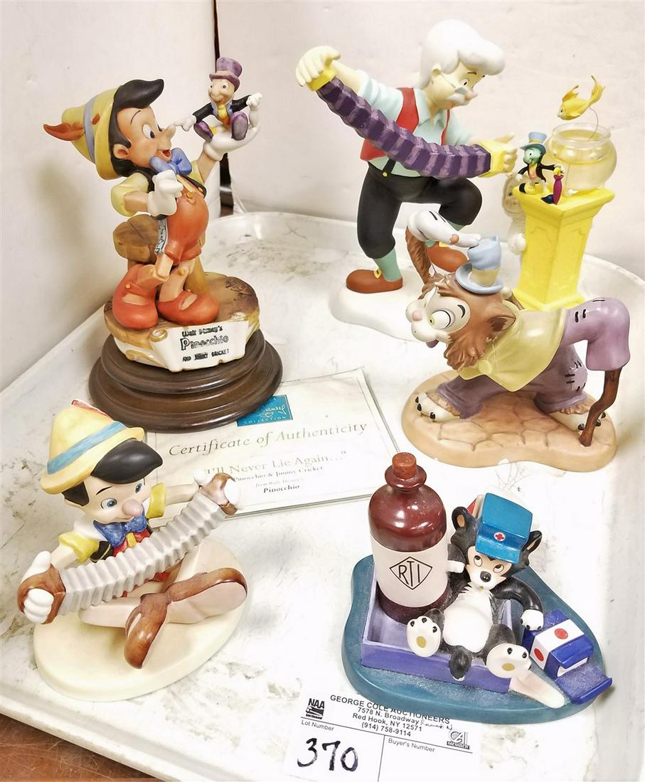 TRAY 5 DISNEY FIGURINES-CAPODIMONTE PINOCCHIO + JIMINY (1 of 5)