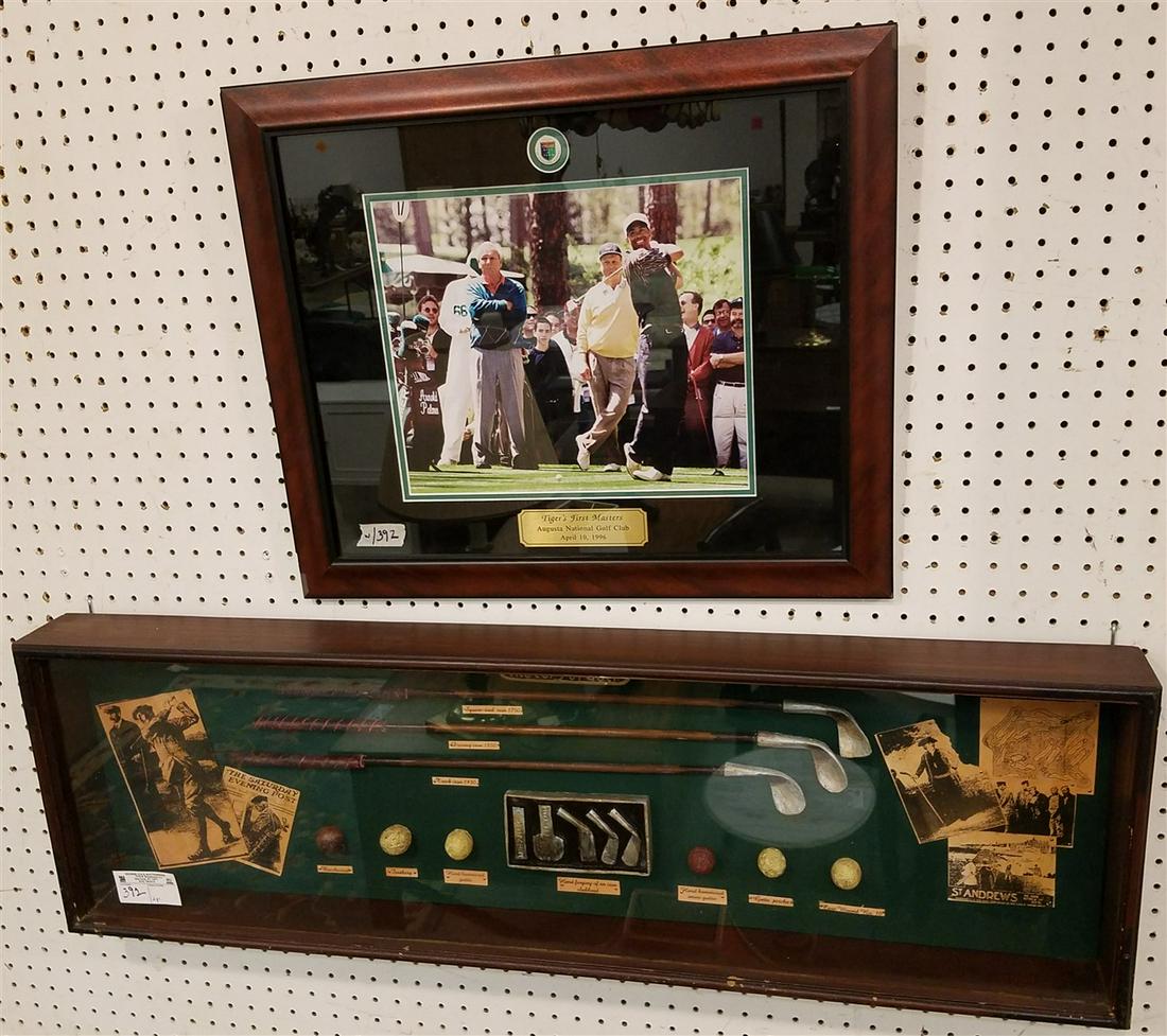 SHADOW BX HISTORY OF GOLF 13"H X 41"W X 3.5"D + FRAMED (1 of 2)