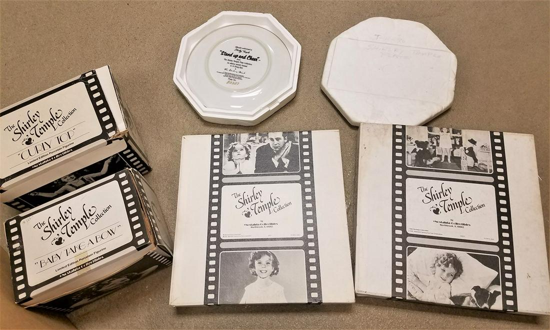 BOX SHIRLEY TEMPLE FIGURINES + PLATES: BOX SHIRLEY TEMPLE FIGURINES + PLATES