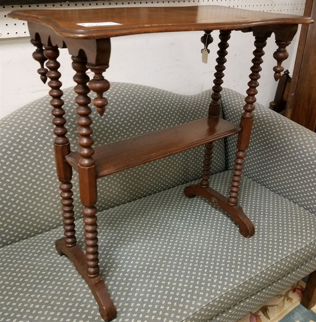 VICT, WALNUT 2 TIER STAND, 28"H X 26"W X 15"D (1 of 2)