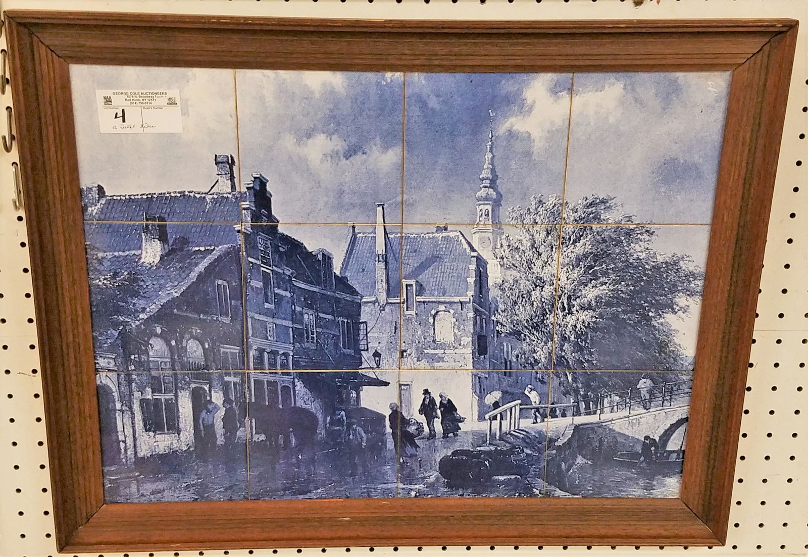 FRAMED 12 DELFT TILES VILLAGE SCENE 17" X 23" (1 of 1)