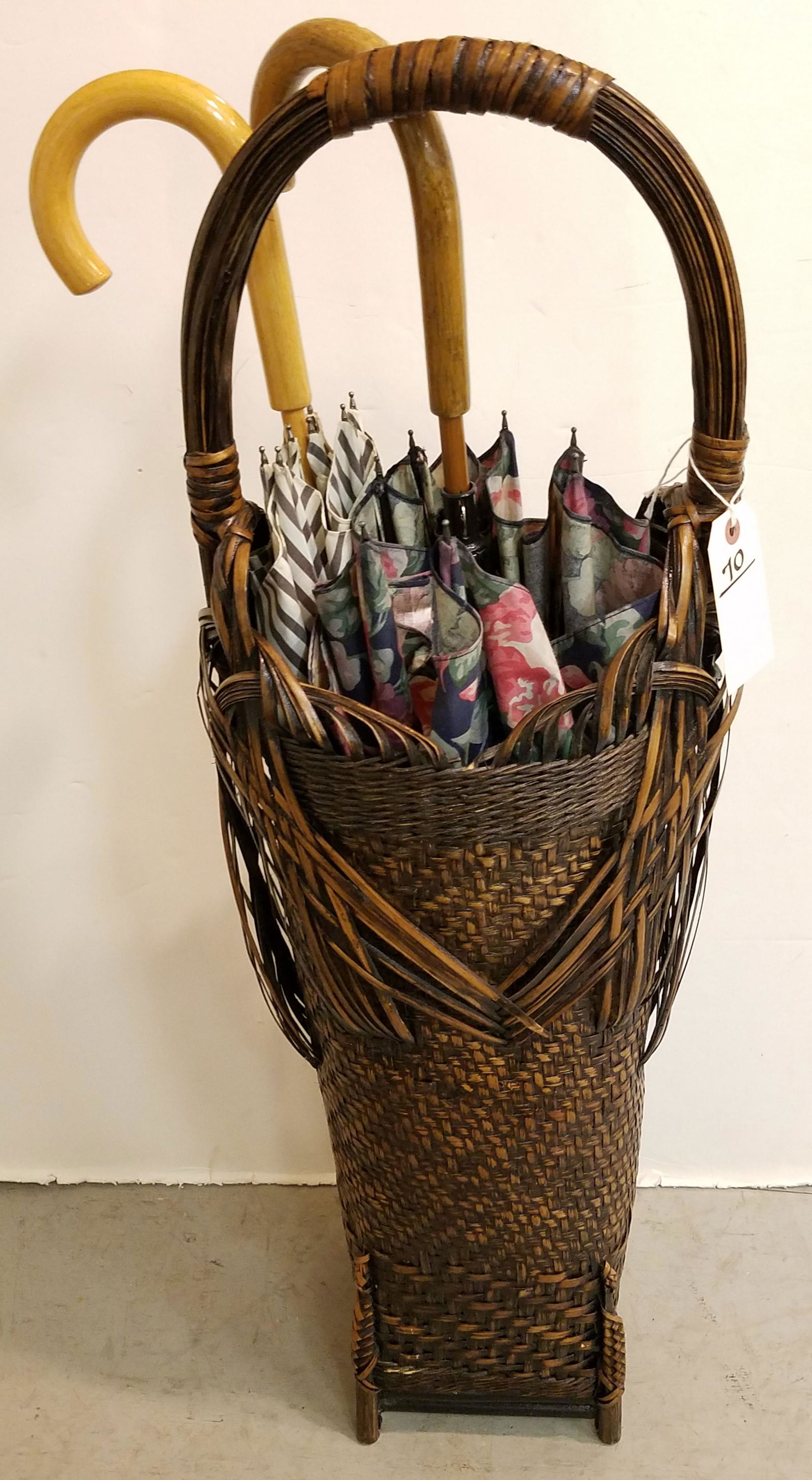 WOVEN BAMBOO ABD WICKER UMBRELLA STAND 37" (1 of 1)