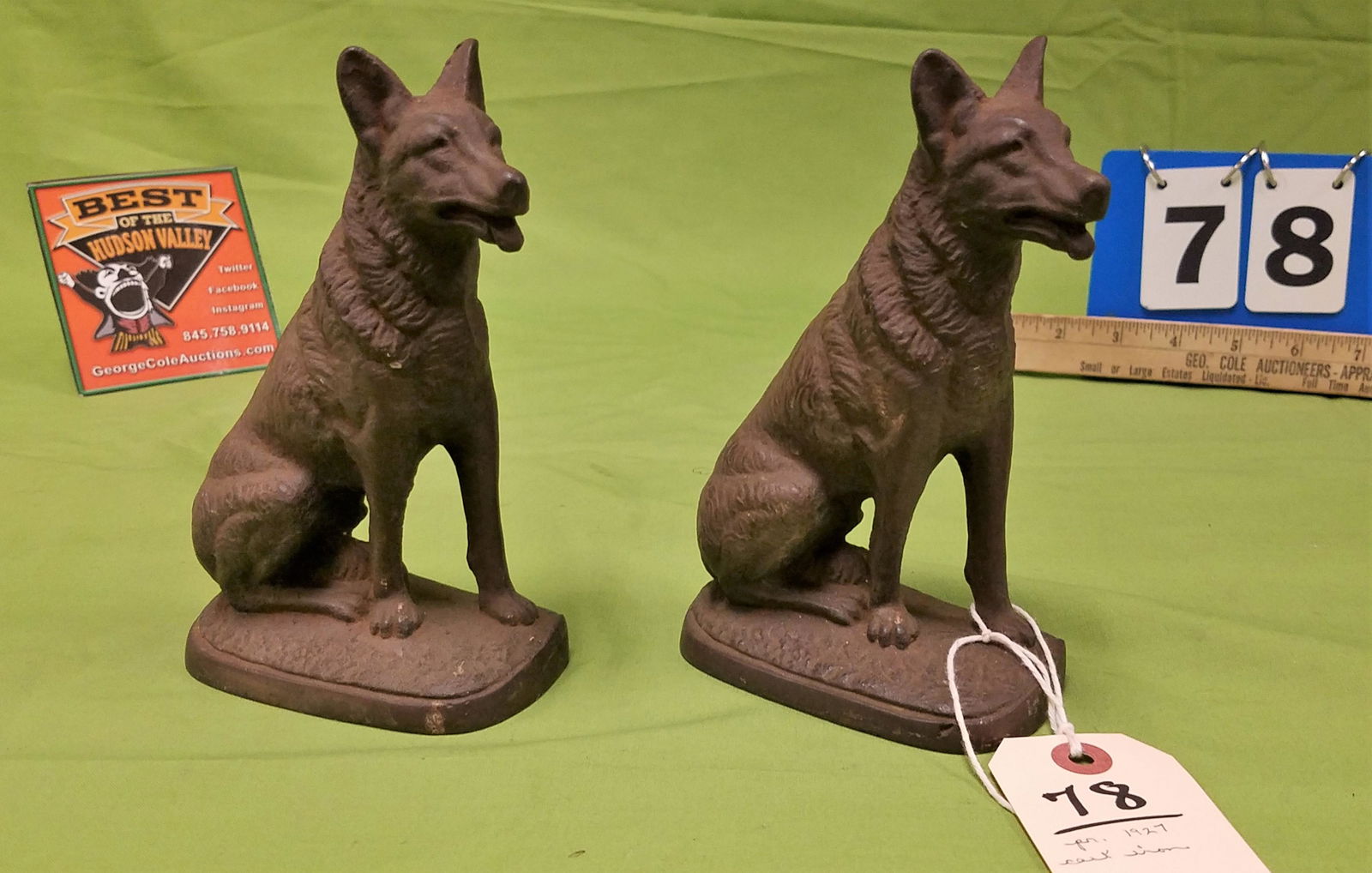 PR CAST IRON GERMAN SHEPARD DOG BOOK END 1927 GIFT (1 of 5)