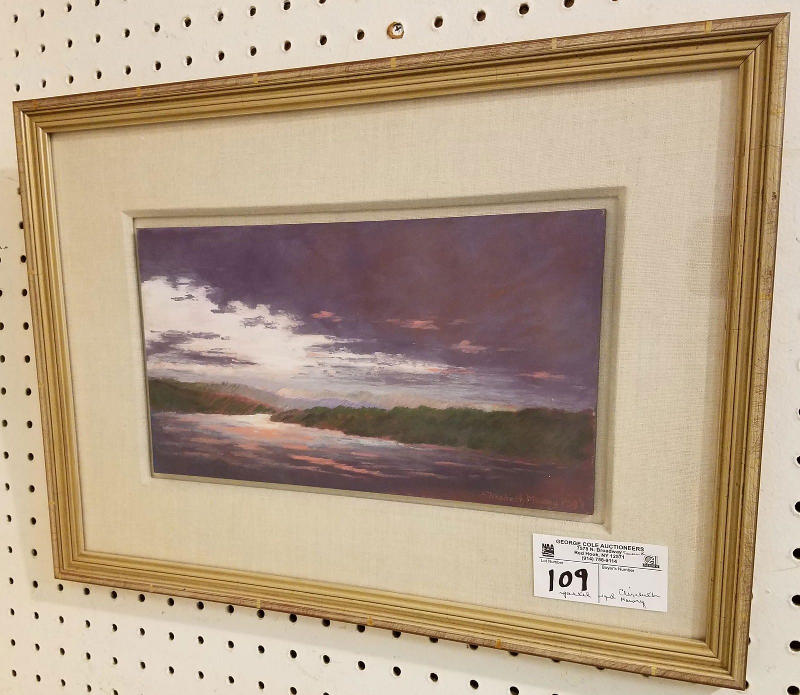 FRAMED LANDSCAPE PASTEL SGND ELIZABETH MOWRY '94 6 1/2" (1 of 7)