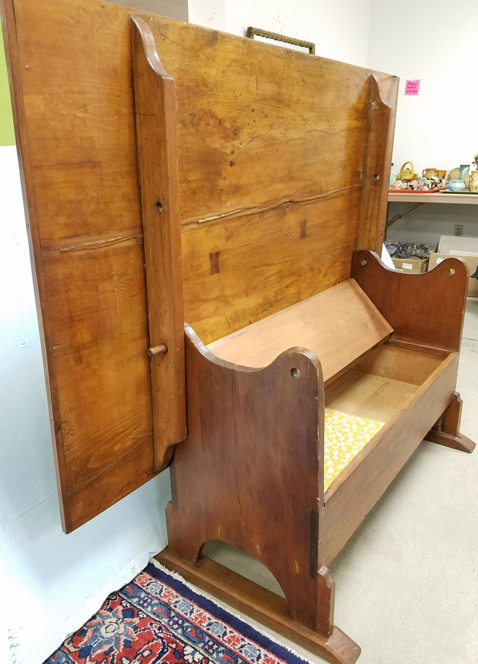 PRIM PINE BREADBOARD TOP HUTCH TABLE 29 1/2"H X 67"W X (1 of 8)