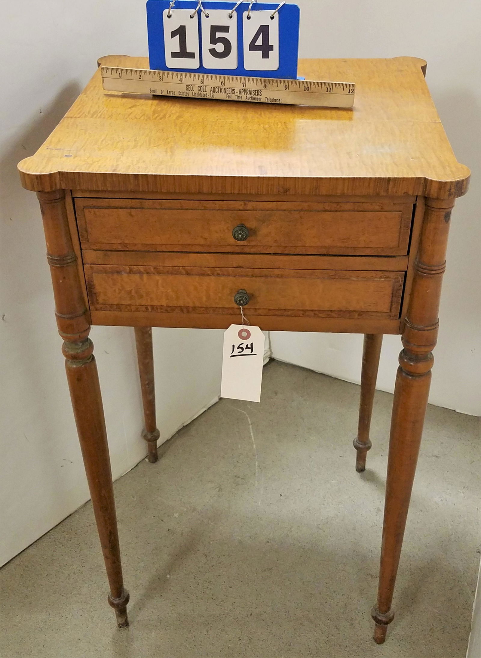 TIGER MAPLE 2 DRAWER STAND 30"H X 17 1/2"W X 16"D (1 of 3)