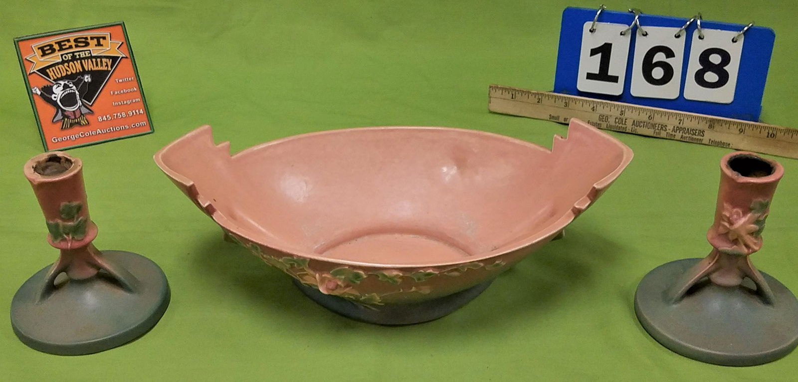 TRAY 3 PC ROSEVILLE COLUMNBINE CONSOLE BOWL 405-12" (1 of 3)