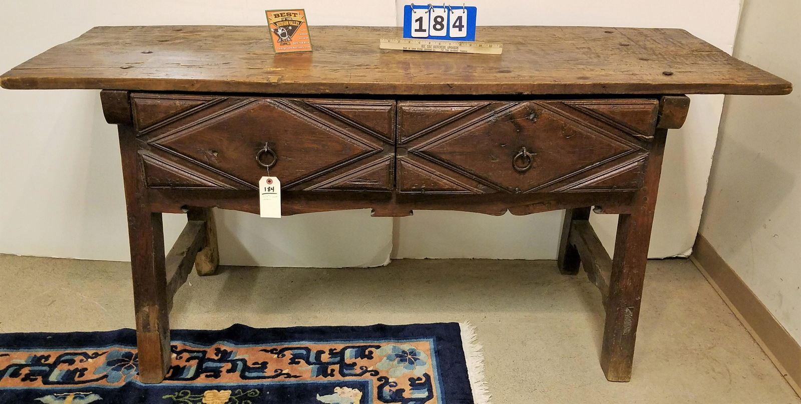 17TH/18TH C OAK 2 DRAWER TABLE 31"H X 66 1/2"W X 24 (1 of 6)