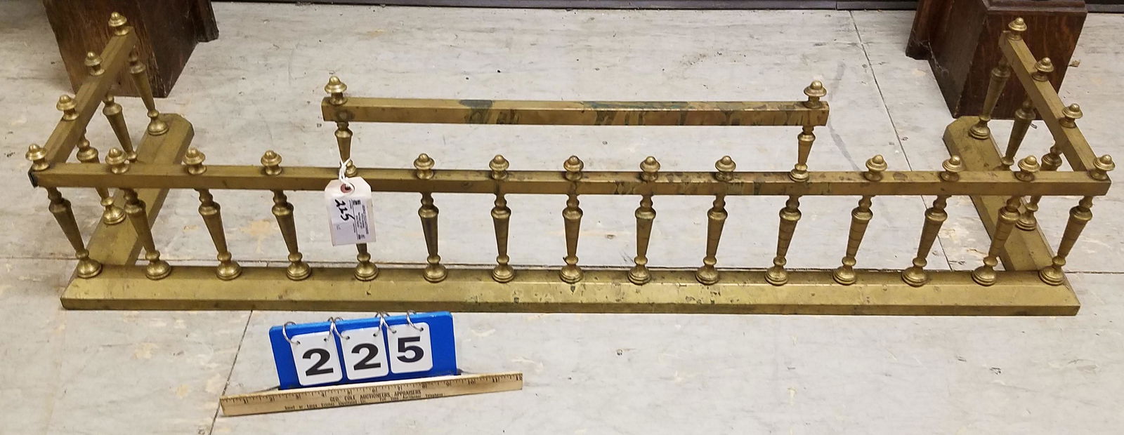 19TH C BRASS FIRE FENDER 11 1/2"H X 45"W X 14"D (1 of 2)