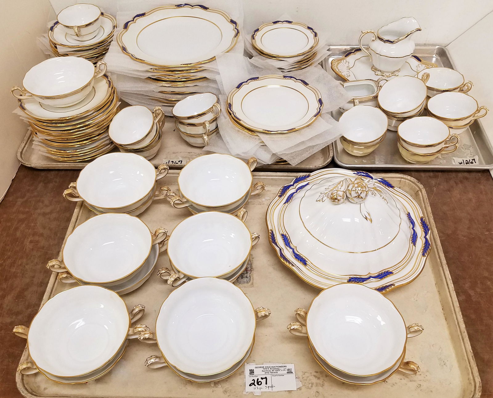 SPODE 112pc. CHANCELLOR COBALT BLUE DINNER SERVICE (1 of 3)