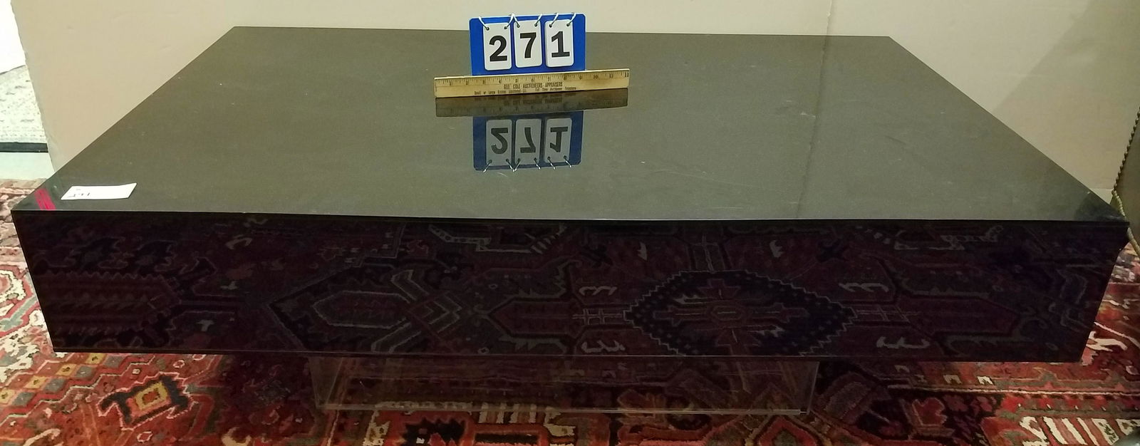 CARL SPRINGER DESIGN FLOATING COFFEE TABLE 14"H x 4'w x (1 of 4)