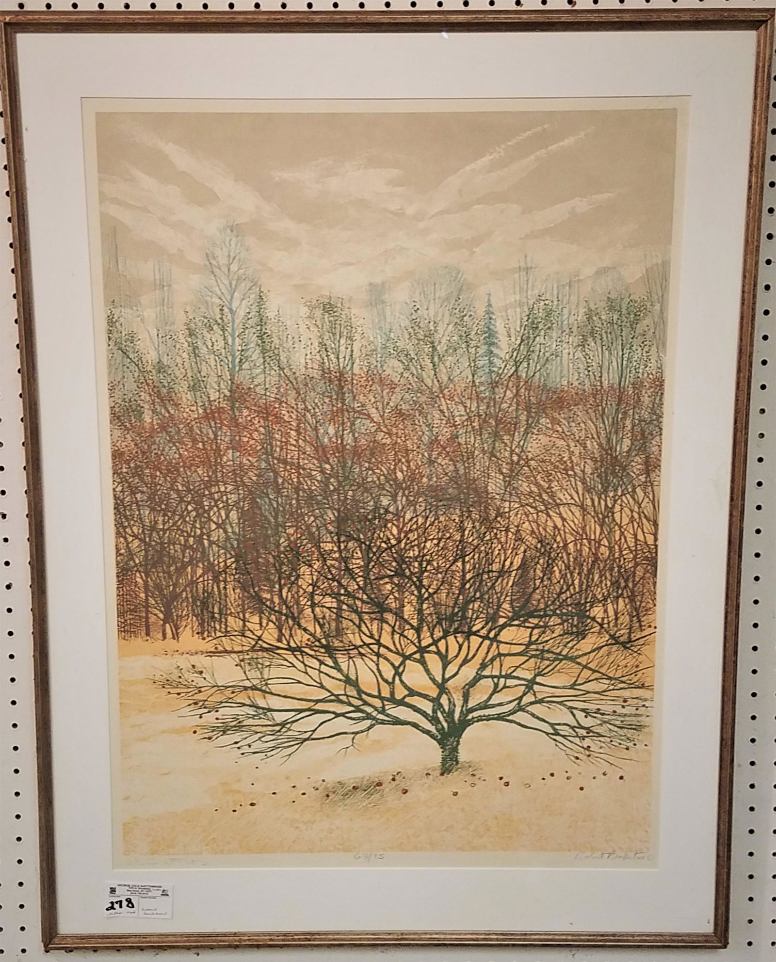 FRAMED LITHO "WILD APPLES" PENCIL SGND ROBERT BURKHART (1 of 4)