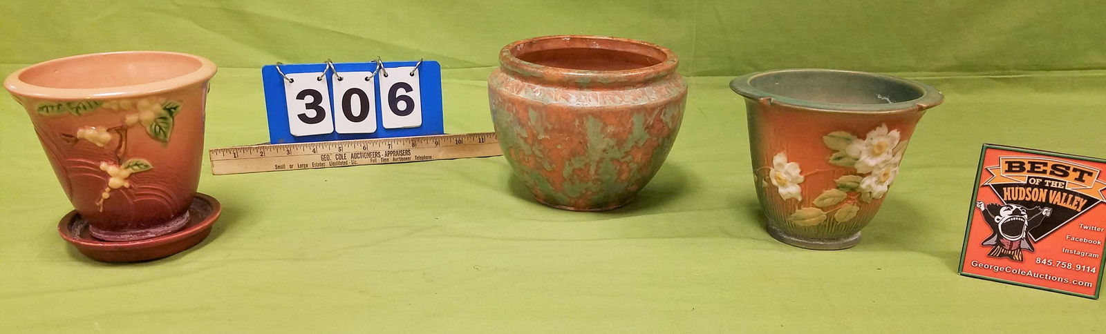 TRAY ROSEVILLE SNOWBERRY FLOWER POT AND LINER 1PS-5" (1 of 8)