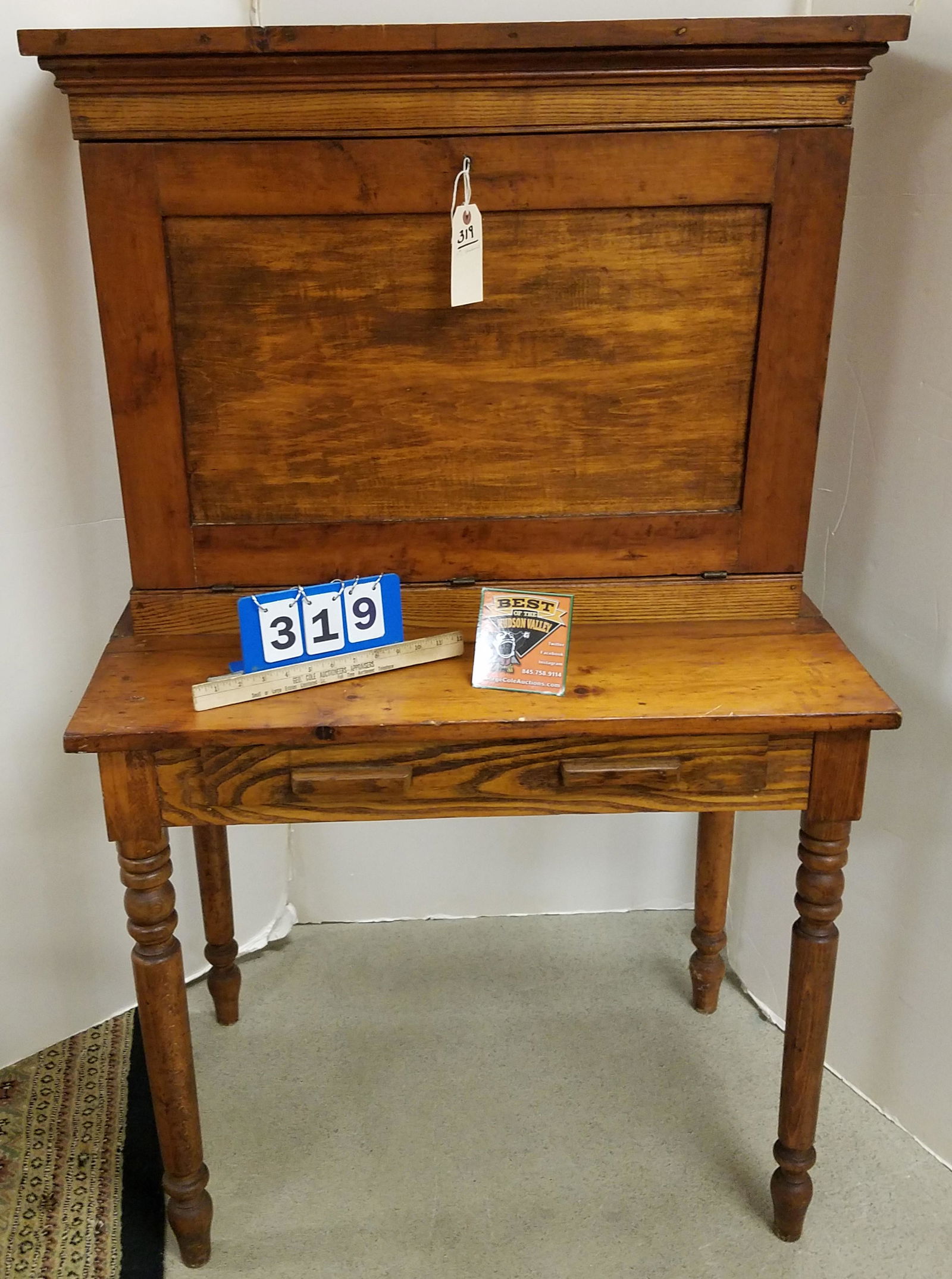 19TH C CHESTNUT FALL FRONT DESK (1 of 4)