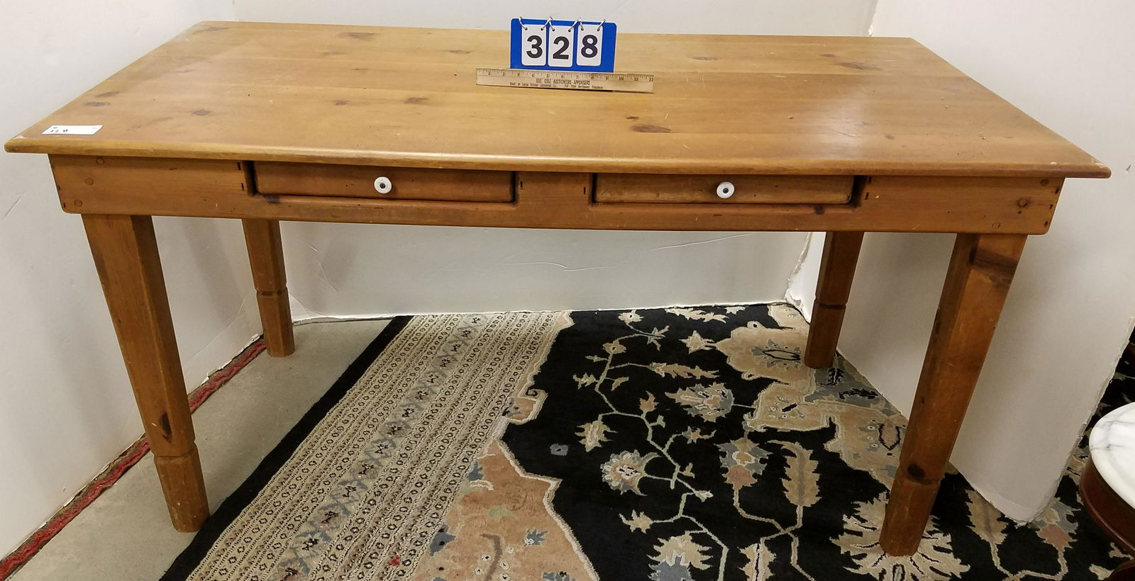 PINE 2 DRAWER WK TABLE 30"H X 5'W X 33"D (1 of 2)