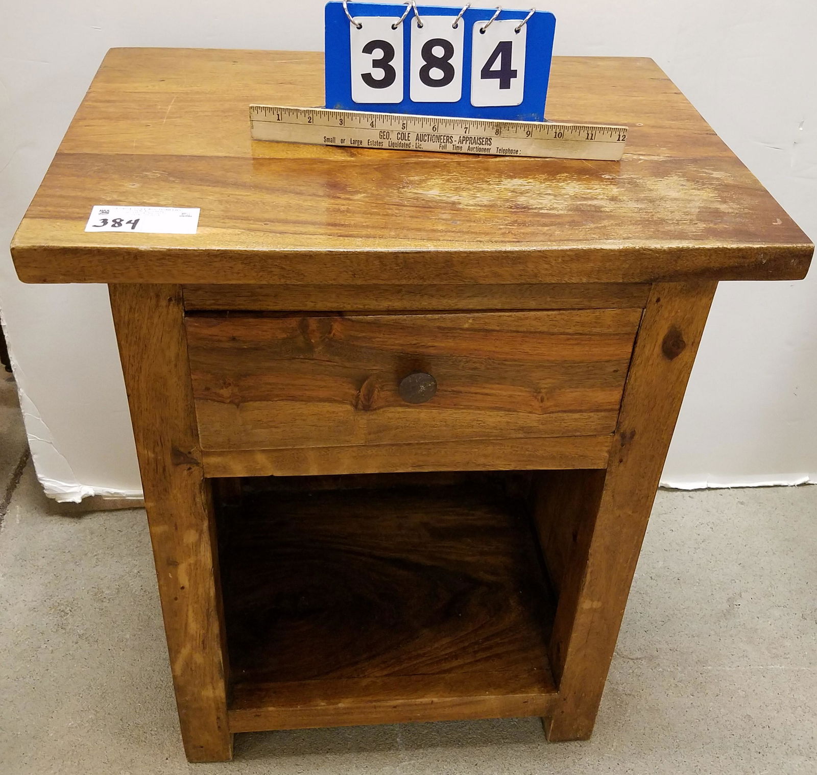 WALNUT 1 DRAWER END STAND 25 1/2"H X 21 1/2"W X 16 (1 of 2)