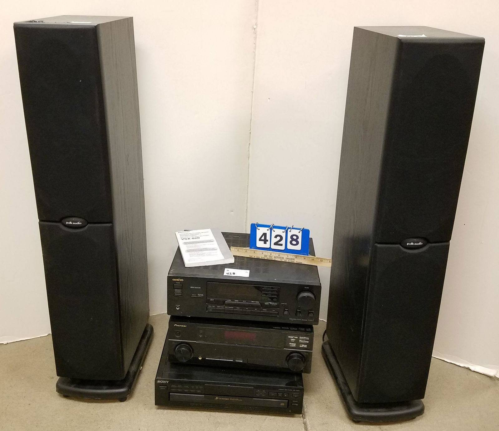 SOUND SYSTEM PR POLK AUDIO SPEAKERS 44"H X 8"W X 13"D, (1 of 4)