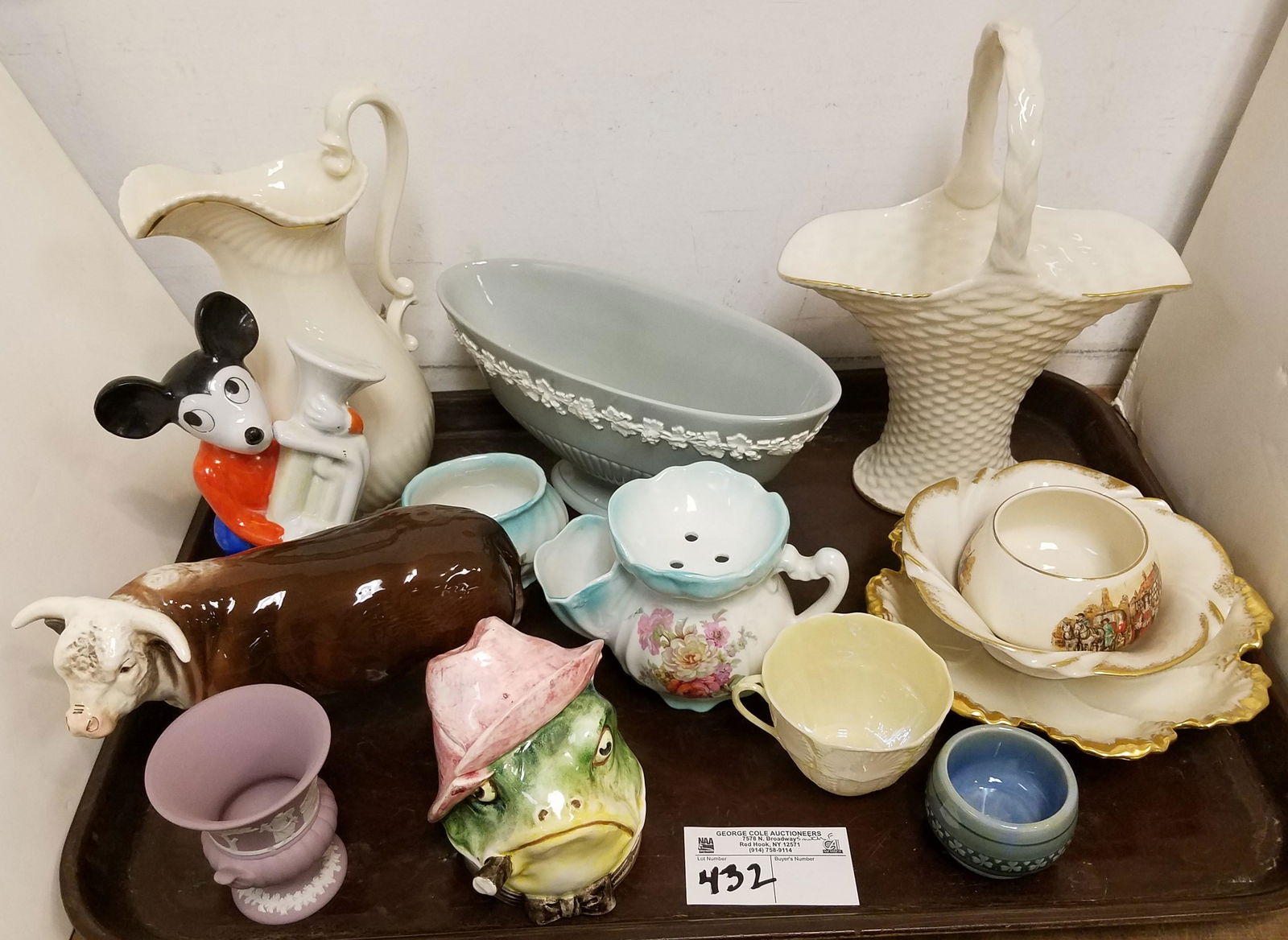 TRAY MISC WEDGWOOD, LENOX, FIGURINES ETC (1 of 1)