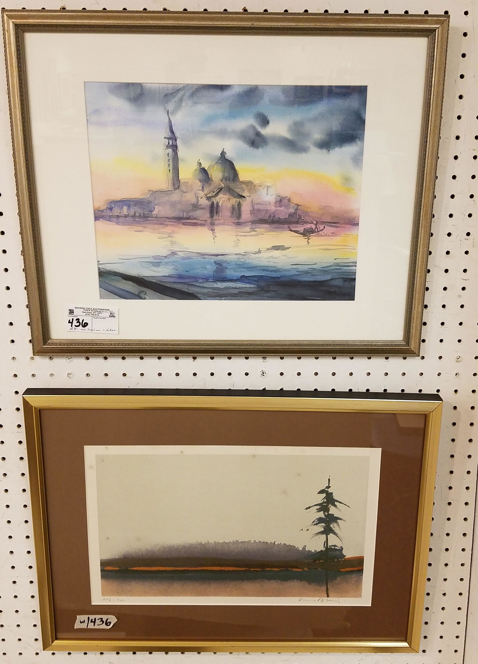 2 FRAMED PC- W/C VENICE 11"X 14" AND LITHO 10" X 16 (1 of 4)