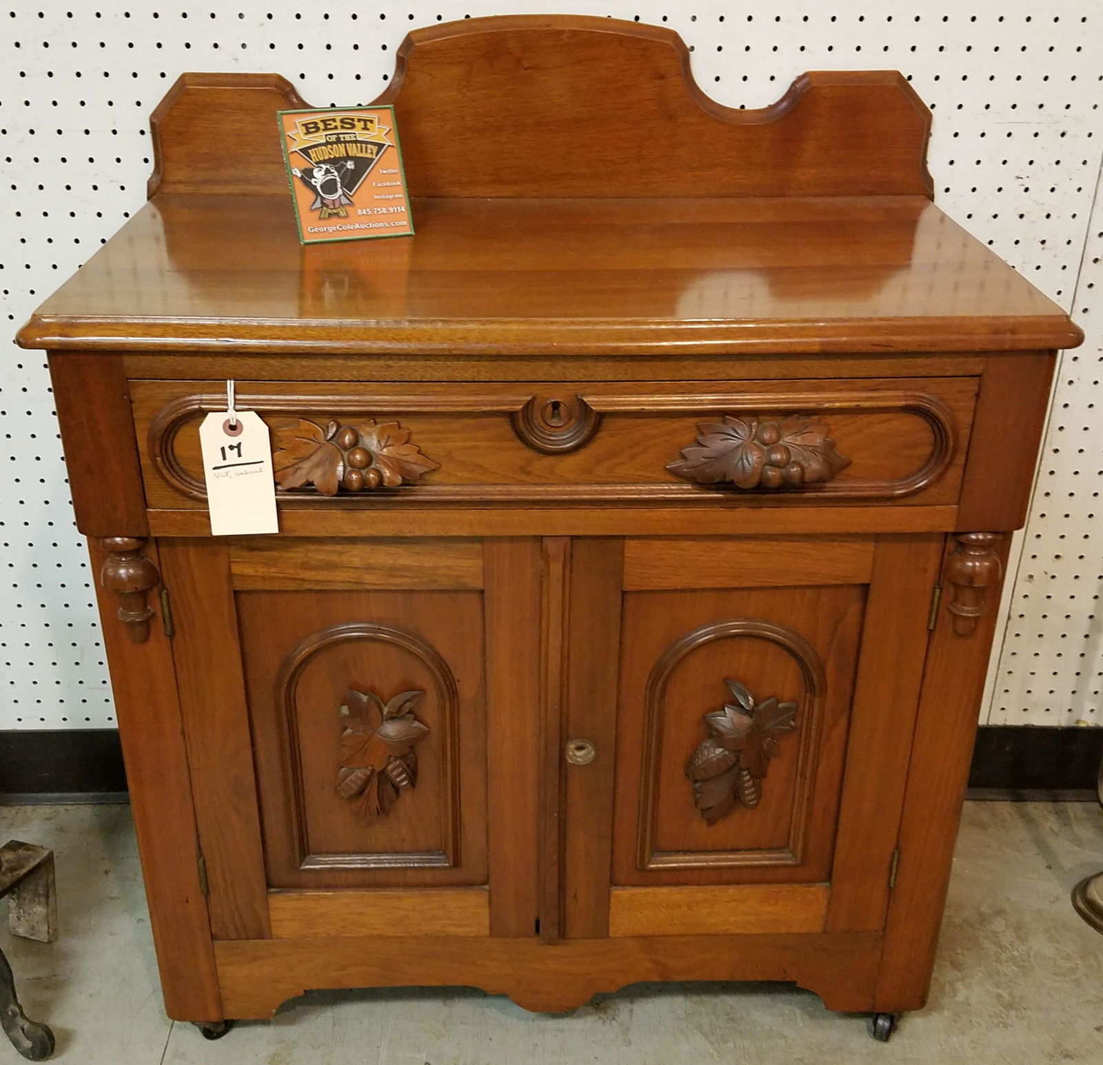 VICT WALNUT WASH STAND 35"H X 29 1/2"W X 16"D (1 of 2)