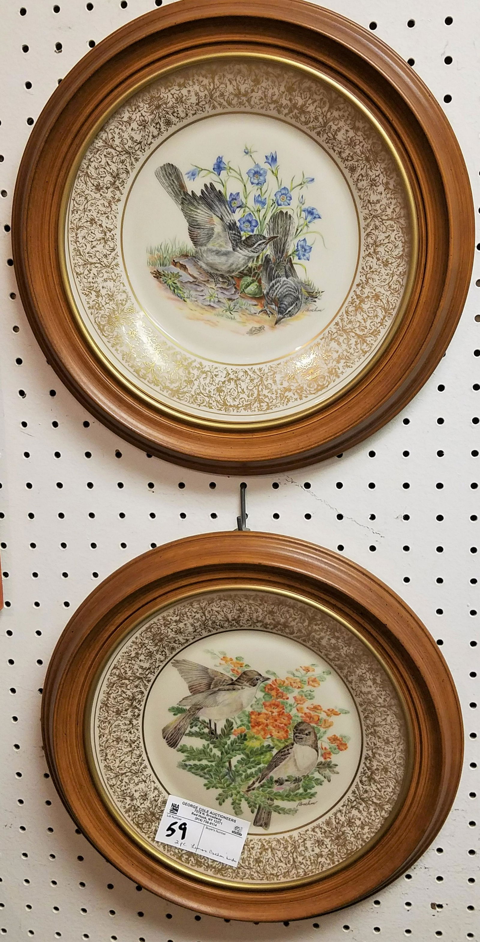 LOT 2 FRAMED LENOX BOEHM BIRD PLATES- EASTERN PHOEBE (1 of 6)